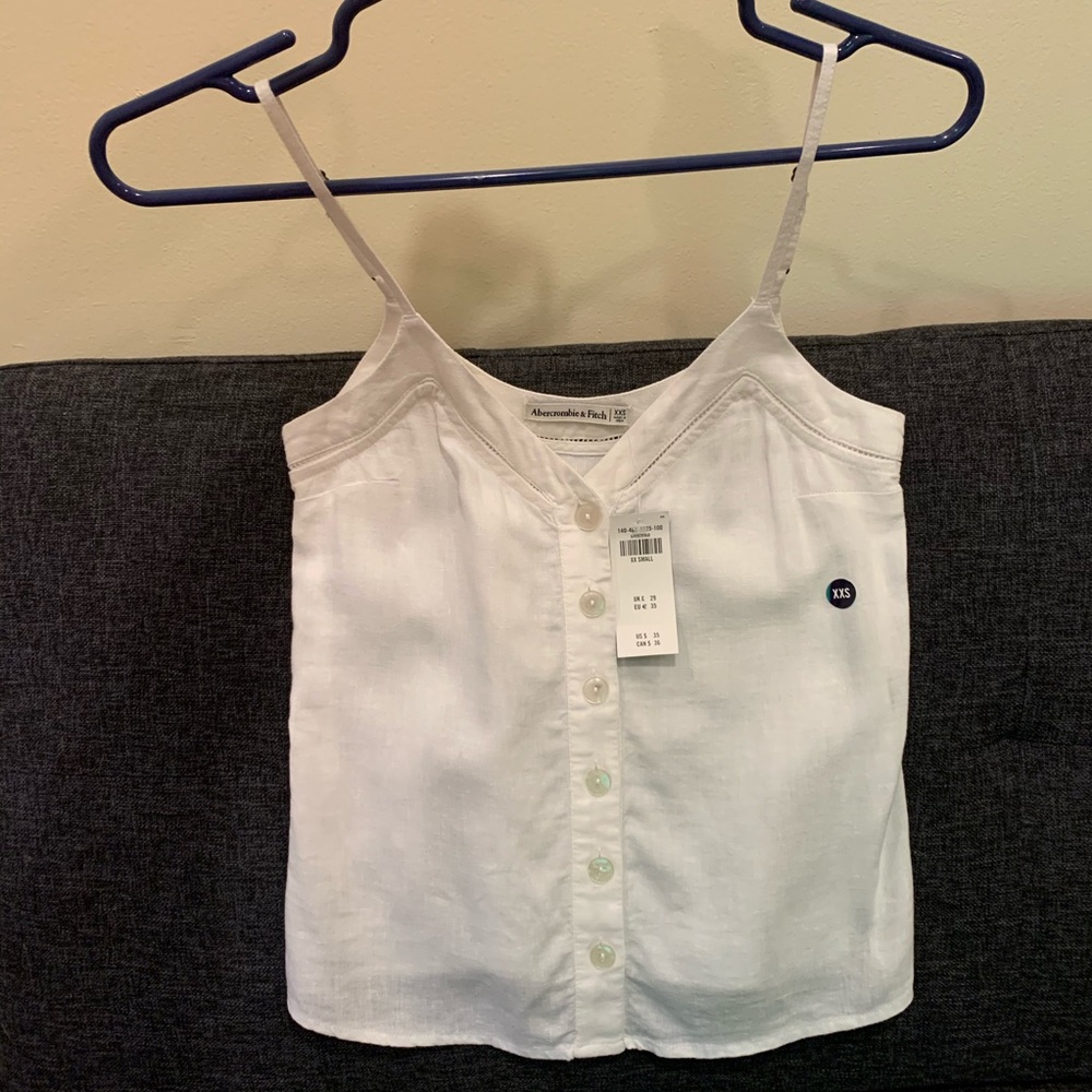 Abercrombie & Fitch White Linen Tank XXS